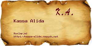 Kassa Alida névjegykártya